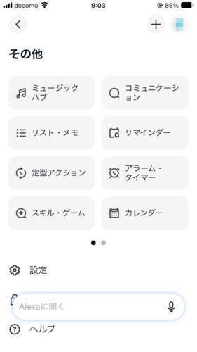 More screen in the Alexa app